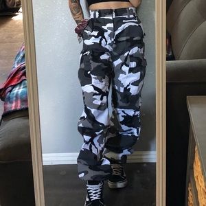 Black and White Cargo Pants